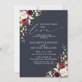 Invitation Rien de fantaisie juste amour Bourgogne rose bleu (Devant)