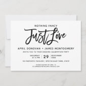 Invitation Rien de fantaisie Juste Amour Brush Typographie (Devant)