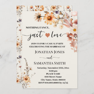 Invitation Rien de fantaisie Juste Amour Elopement Fleur sauv