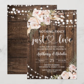 Invitation Rien de fantaisie Juste Amour Elopement Mariage (Devant / Derrière)