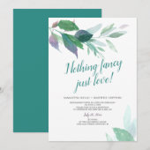 Invitation Rien de fantaisie Juste Amour Elopement Mariage (Devant / Derrière)