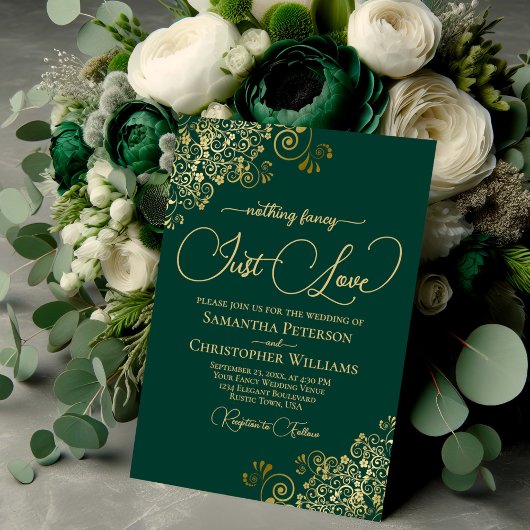 Invitation Rien de fantaisie Juste Amour Emerald & Gold Maria