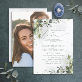 Invitation Rien de fantaisie juste amour Eucalyptus Photo Ver