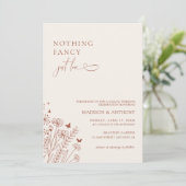 Invitation Rien de fantaisie Juste Amour Fleur sauvage Mariag (Debout devant)