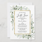 Invitation Rien de fantaisie Juste Amour Gold Greenery Mariag (Devant)