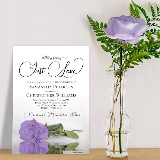 Invitation Rien de fantaisie Juste Amour Lavender Rose Mariag