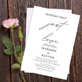 Invitation Rien de fantaisie Juste Amour Mariage