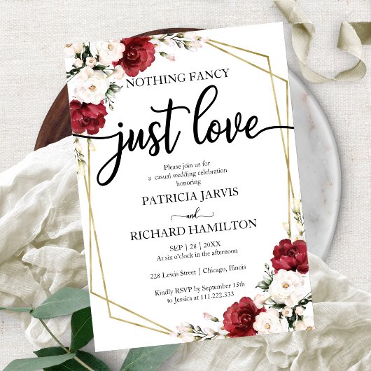Invitation Rien de fantaisie juste amour mariage bordeaux géo