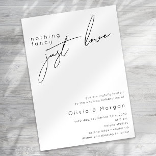 Invitation Rien de fantaisie Juste Amour Mariage de script