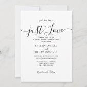 Invitation Rien de fantaisie Juste Amour Mariage de script Wh (Devant)