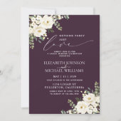 Invitation Rien de Fantaisie Juste Amour Mariage Fleurs Pourp (Devant)