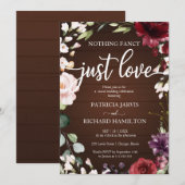 Invitation Rien de Fantaisie Juste Amour Mariage Floral Rusti (Devant / Derrière)