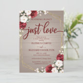 Invitation Rien de fantaisie Juste Amour Mariage géométrique  (Debout devant)