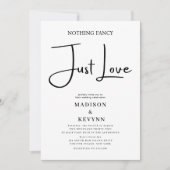 Invitation Rien de fantaisie Juste Amour Mariage photo (Devant)