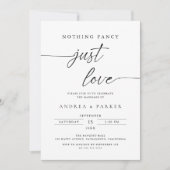 Invitation Rien de fantaisie Juste Amour, Mariage photo Décon (Devant)