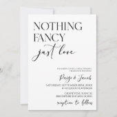 Invitation Rien de fantaisie Juste Amour Minimaliste Mariage  (Devant)