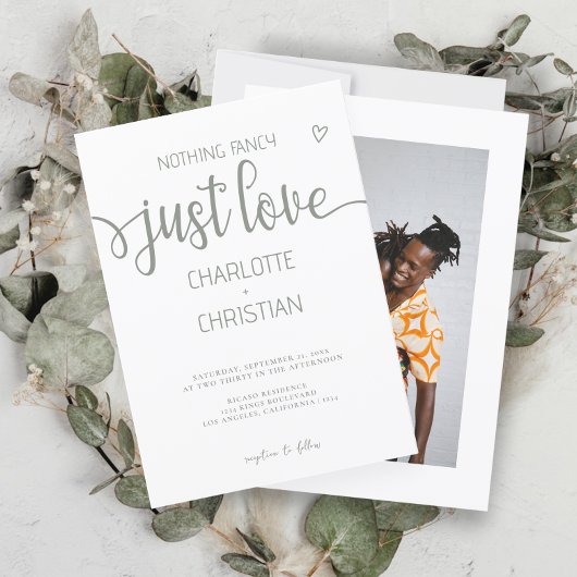 Invitation Rien De fantaisie Juste Amour Minimaliste Mariage