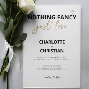 Invitation Rien De fantaisie Juste Amour Minimaliste Mariage