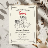 Invitation Rien De fantaisie Juste Amour Moto Main tiré