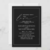 Invitation Rien de fantaisie juste amour noir blanc mariage d (Devant)