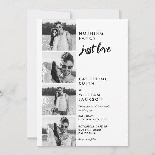 Invitation Rien de fantaisie Juste Amour Photo Booth Budget M (Devant)