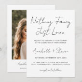Invitation Rien de fantaisie Juste Amour Photo Mariage (Devant / Derrière)