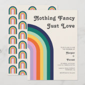 Invitation Rien de fantaisie Juste Amour Rétro les années 70 (Devant / Derrière)