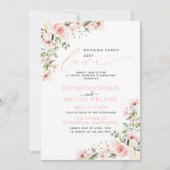 Invitation Rien de fantaisie Juste Amour Rose Floral Mariage (Devant)
