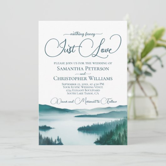 Invitation Rien de fantaisie Juste Amour Rustic Lake Tahoe Ma (Debout devant)