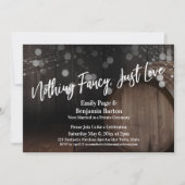 Invitation Rien de fantaisie juste amour tonneau en bois et l (Devant)