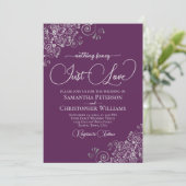Invitation Rien de fantaisie Juste Amour Violet & Mariage Arg (Debout devant)