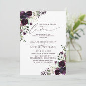 Invitation Rien de fantaisie juste amour violet mariage décon (Debout devant)