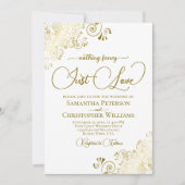 Invitation Rien de fantaisie Juste d'amour Lacy Or et Mariage (Devant)