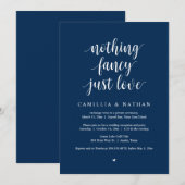 Invitation Rien de fantaisie, juste de l'amour, Bleu marine, (Devant / Derrière)