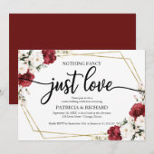 Invitation Rien de fantaisie Juste de l'amour Mariage Bourgog (Devant / Derrière)