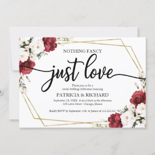 Invitation Rien de fantaisie Juste de l'amour Mariage Bourgog