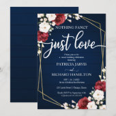 Invitation Rien de fantaisie Juste de l'amour Mariage Bourgog (Devant / Derrière)