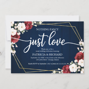 Invitation Rien de fantaisie Juste de l'amour Mariage Bourgog