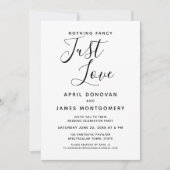 Invitation Rien de fantaisie Juste de l'amour Mariage de typo (Devant)