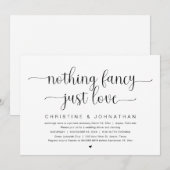 Invitation Rien de fantaisie, juste de l'amour, mariage intim (Devant / Derrière)