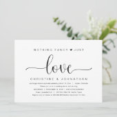 Invitation Rien de Fantaisie Juste de l'Amour, Mariage Intime (Debout devant)