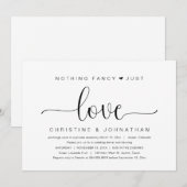 Invitation Rien de Fantaisie Juste de l'Amour, Mariage Intime (Devant / Derrière)