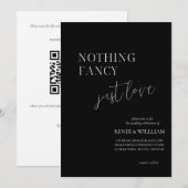 Invitation Rien de fantaisie, juste de l'amour QR Code Mariag (Devant / Derrière)