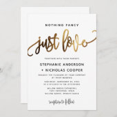 Invitation Rien de fantaisie Juste de l'amour Typographie de (Devant / Derrière)
