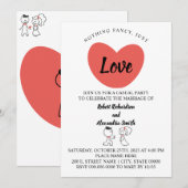 Invitation Rien de fantaisie juste l'amour des mariés qui s'e (Devant / Derrière)