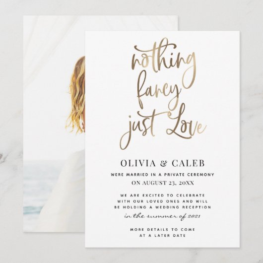 Invitation Rien de fantaisie Juste l'amour Enregistrer la réc (Devant / Derrière)