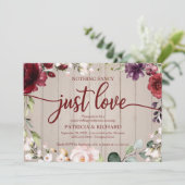 Invitation Rien de Fantaisie Juste l'Amour Mariage Bois Rusti (Debout devant)