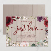 Invitation Rien de Fantaisie Juste l'Amour Mariage Bois Rusti (Devant / Derrière)
