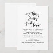 Invitation Rien de fantaisie, juste l'amour, Noir, Fête de ma (Devant / Derrière)