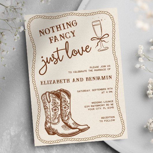 Invitation Rien de fantaisie Juste l'amour Western Boots Mari